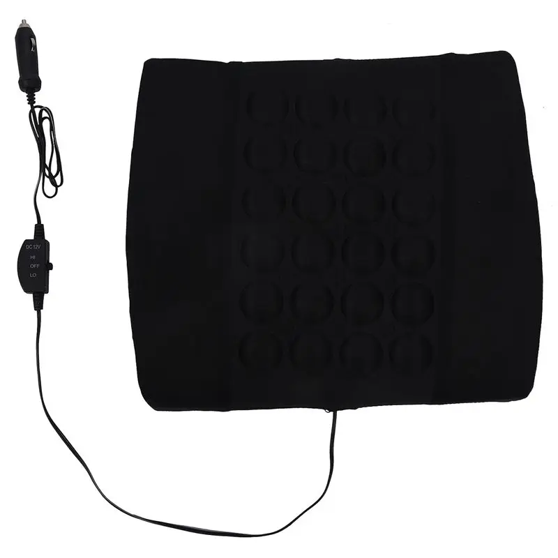 

Car Back Lumbar Posture Support Electrical Massage Cushion Pillow 12V Van black