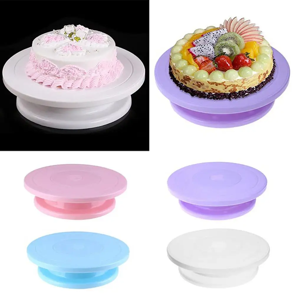 

New Cake Turn Table DIY Decorating Tool 28cm Round Anti-Skid Rotating Stand Platform Baking Supplies Drop Shipping