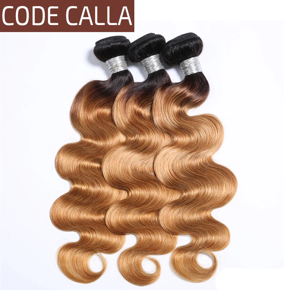 

Code Calla Malaysian Body Wave 34 Bundles 100% Unprocessed Raw Virgin Human Hair Bundles Extensions T1B Brown Blonde Ombre Color