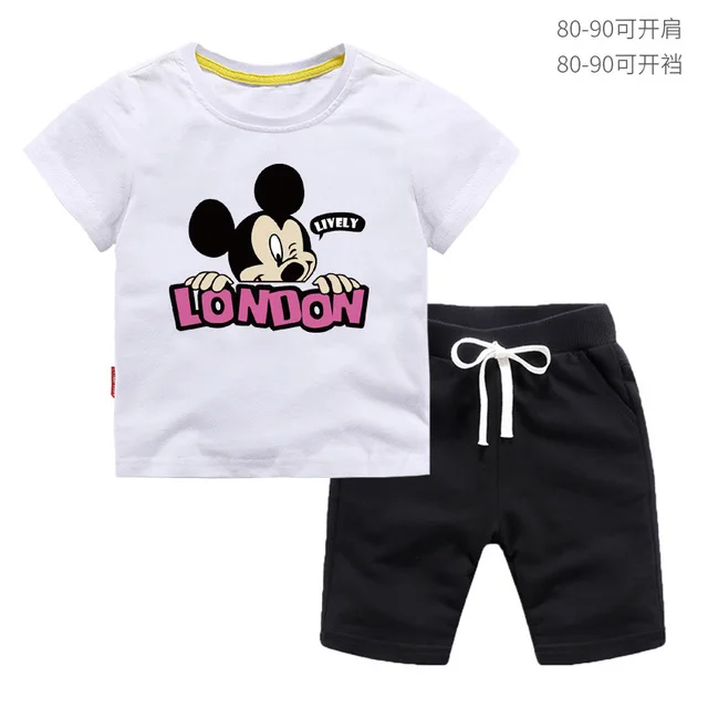 

Summer Boys Clothing Set Mickey Mouse Baby boy Children Cartoon Short Sleeve T-shirt and shorts 2pcs Kids Clothes Sport Suit