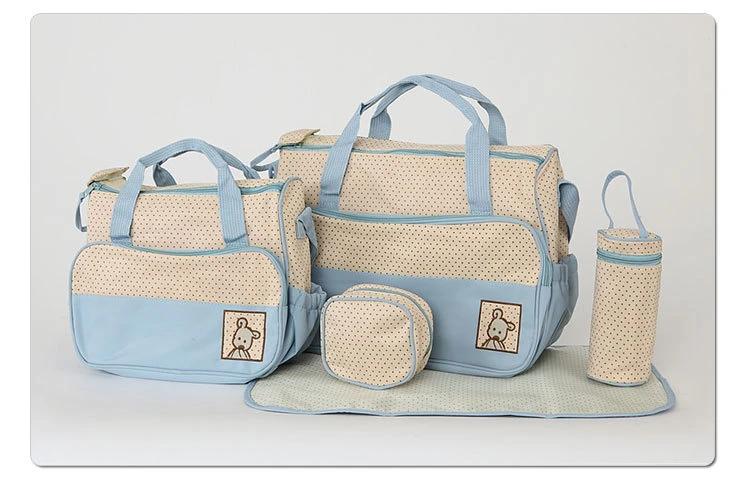 Multifunctional Diaper Bag Fashion Mummy Maternity Nappy Bag Large Capacity Travel Mother Backpack Waterproof For Baby Care 5Pcs (8)
