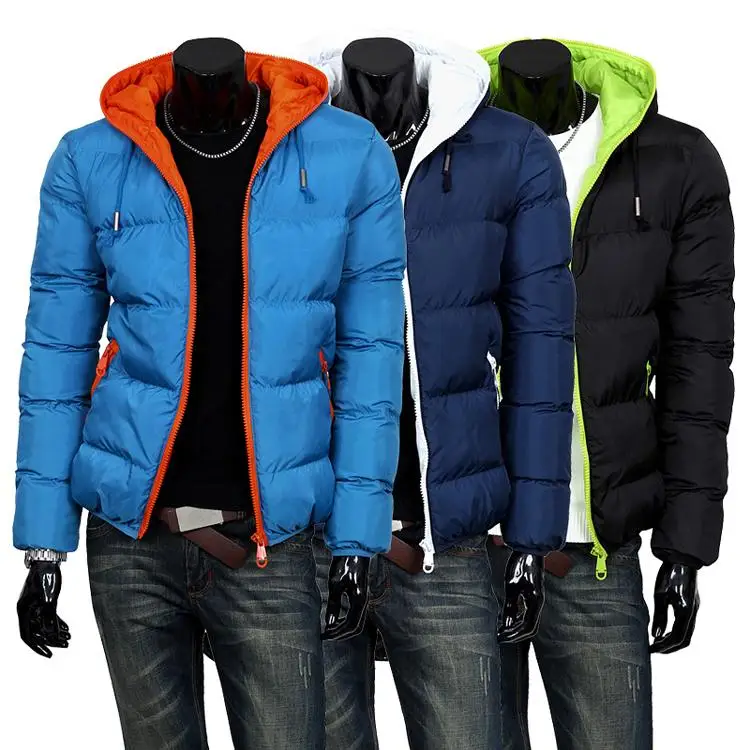 2018 Fashion Mens Autumn Winter Jacket Hooded Wadded Coat