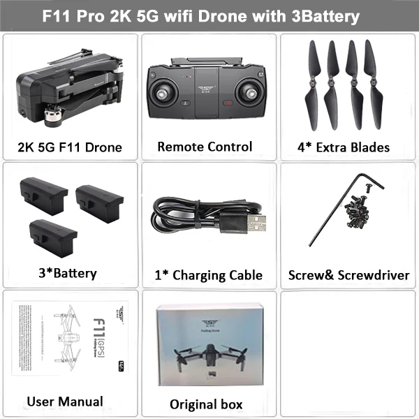 SJRC F11 gps Дрон селфи RC с 1080P 2K HD камерой WiFi FPV 25 минут время полета бесщеточный Квадрокоптер складной рычаг Дрон Vs CG033 - Цвет: 2K 3B BX