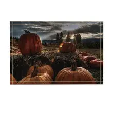 Хэллоуин Декор тыквы помещены против горы и леса коврики для ванной нескользящие пол прихожей двери коврики аксессуары для ванной комнаты