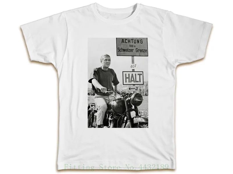 Футболка Steve Mcqueen The Great Escape-унисекс мужской женский подарок Топ папа аккумулятор