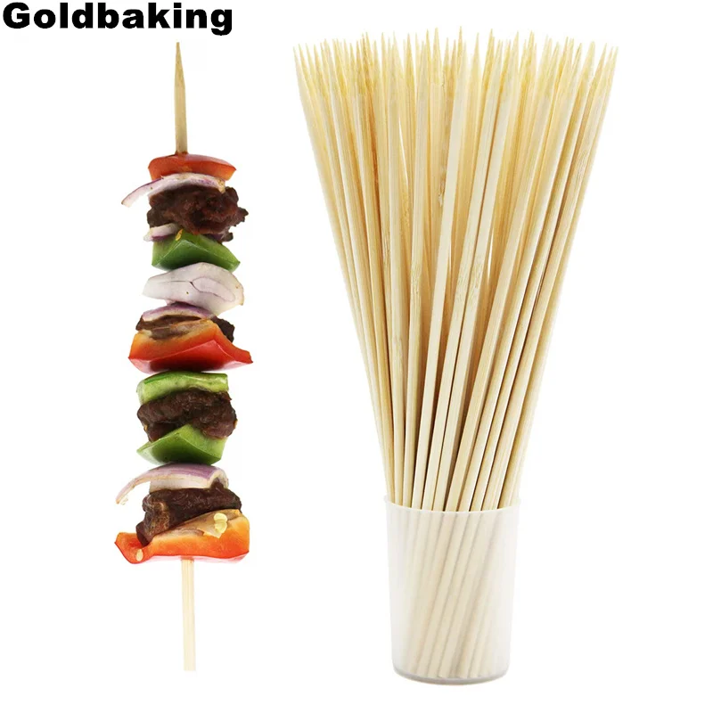 

200 Pieces BBQ Skewers Banboo Sticks Disposable Bamboo Skewers