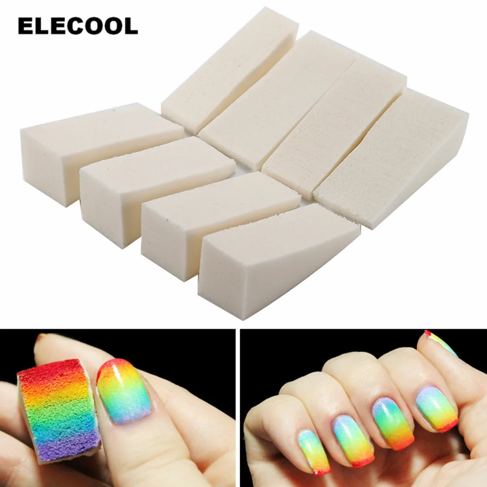 Elecool 8 шт. Мягкий треугольник лак для ногтей гель градиент цветной штамп губка штампы маникюрные губки для макияжа