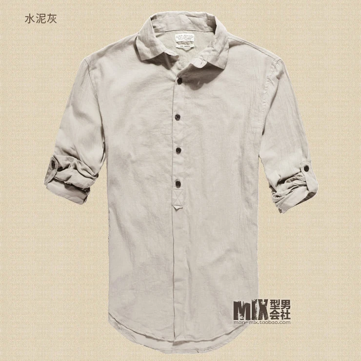 Мужские рубашки с длинным рукавом, деловая рубашка, брендовая Льняная мужская приталенная Повседневная однотонная льняная рубашка, Мужская цветная рубашка высокого качества S242