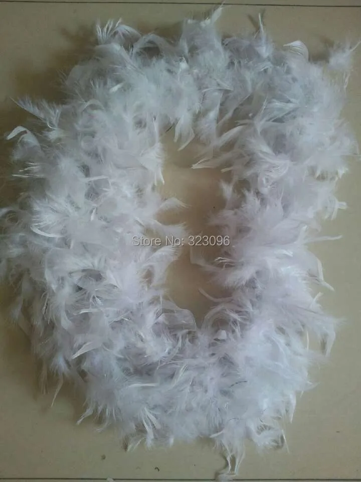 10pcs/lot white Turkey Feather Boa 200cm(79") Turkey Feather Strip 40g