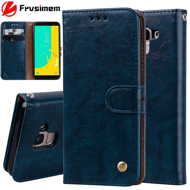 

Vintage Leather Wallet Case For Samsung galaxy J4 J6 J8 J4Plus J6Plus PLUS 2018 J4+ J6+ j415 j610 j810 Flip Cover Stand case