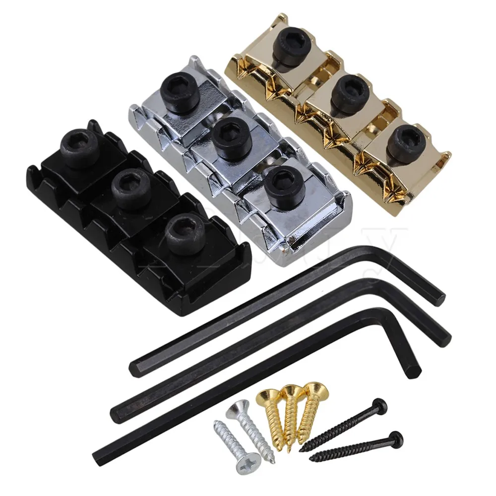 Yibuy 3 x Guitar Locking Nut 42mm For Double Lock System Bridge 3