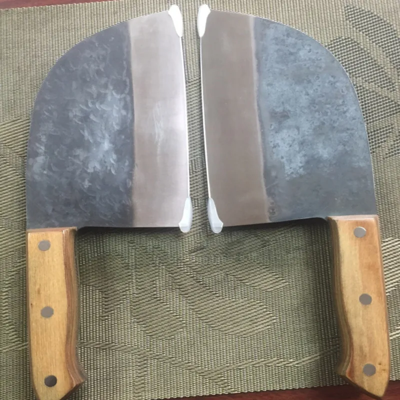 Ручной Кованый нож шеф-повара, плакированный стальной кованый китайский Кливер, Профессиональные Кухонные ножи, инструмент для нарезки мяса и овощей