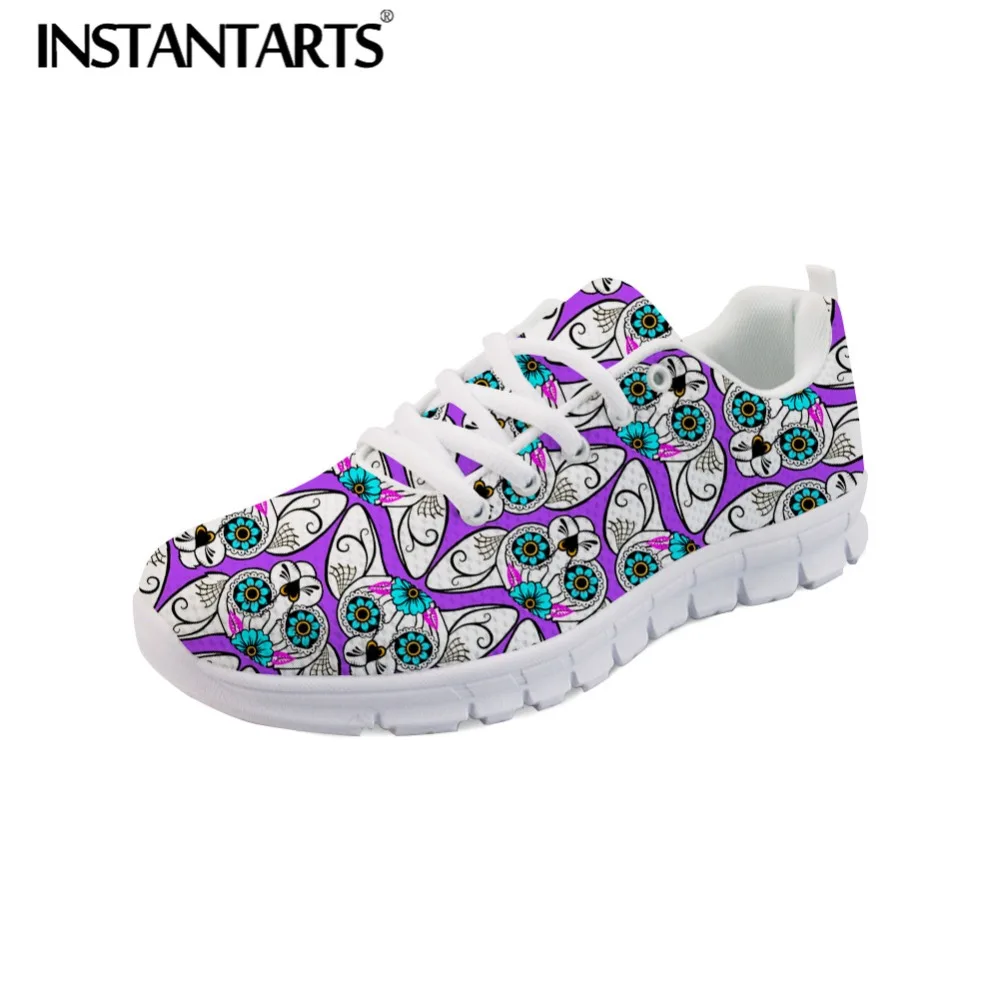 Instantarts Cute Pup Dog Casual Loafer Womens Canvas Slip On Ballet Flat Shoes