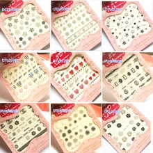 3 листа, 12 видов, золотые/Серебряные Снежинки, наклейки для ногтей, дизайн, клейкие стикеры 3D на ногти Nail Art, наклейки для украшения, DTL49-60