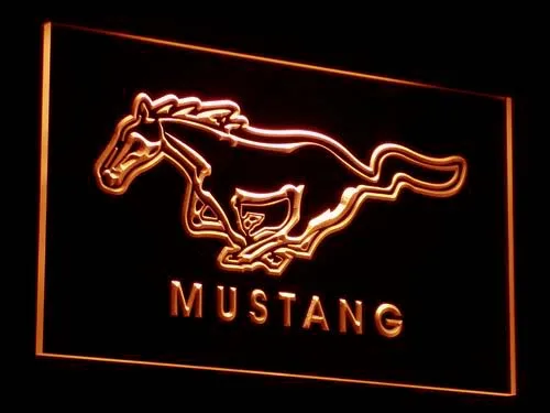D054 Mustang светодиодный неоновый светильник вывески из пластика 7 цветов отправлено