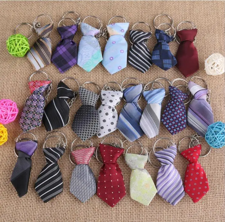 Горячая Распродажа, маленький галстук, брелок для ключей, модный креативный маленький шарф, мини-брелок для ключей, разные цвета, 20 шт./лот/