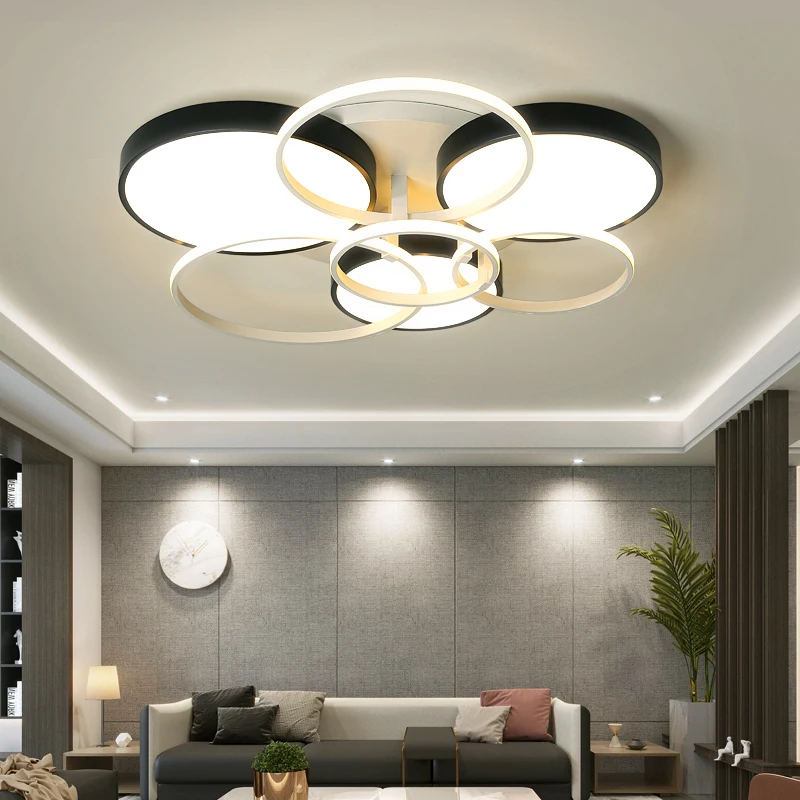 

Modern Led Chandelier Rings Living Room Dining Room Bedroom Led Lustres Memory Function Led Ceiling Chandelier Lighting Fixtures