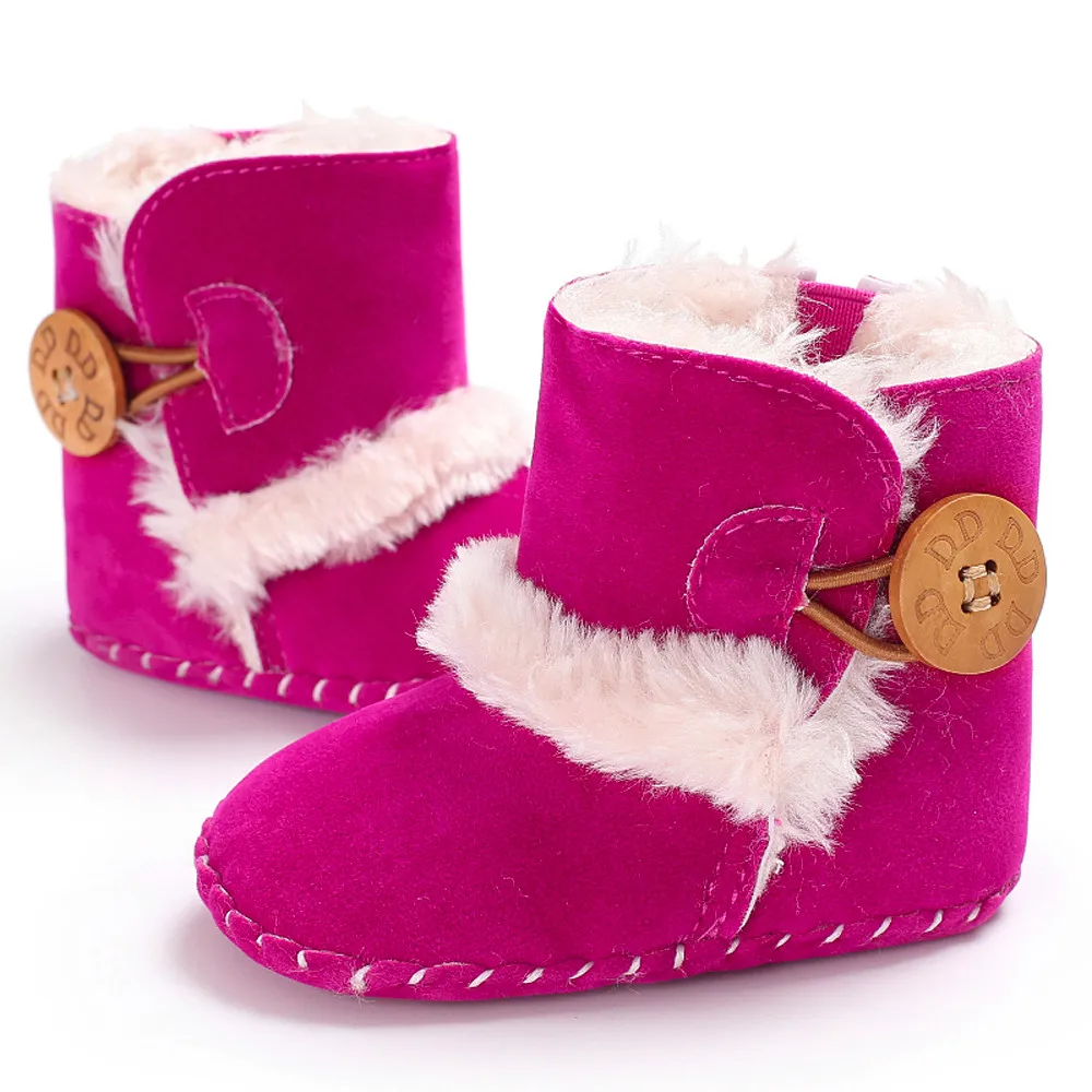 6 цветов, для новорожденного мягкий ботинок, зимняя обувь с плюшевой подкладкой, Нескользящие Детские ботинки для кроватки, теплые зимние ботинки для младенцев