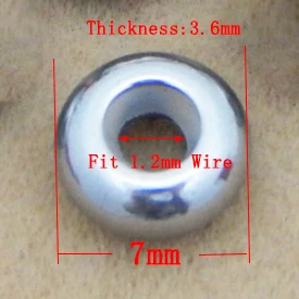 20 шт./лот, отверстия 3 мм, 4 мм, нержавеющая сталь, позиционирующие бусины, резиновые разделительные бусины для DIY, очаровательные браслеты, компоненты для изготовления ювелирных изделий - Цвет: 7X3.6X1.2mm