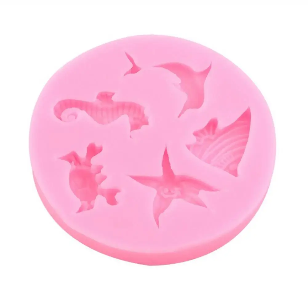 Seahorse Starfish Dolphin Fish Shapes Silicone Fondant Molds Marine Animals Cake Baking | Дом и сад