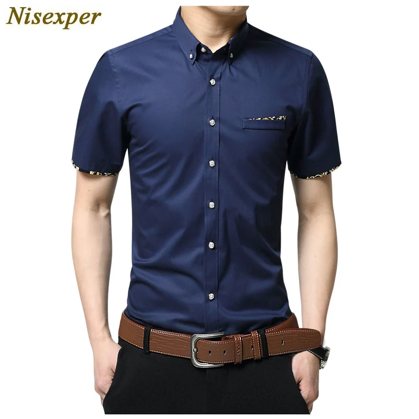 Shirts Fashion Mens Button Up Summer Casual Shirt Short sleeve Business Dress Shirts