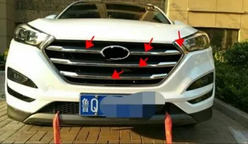 

Stainless Steel Chrome Front Center Grille Cover Trim For Hyundai Tucson 2016 5PCS/SET
