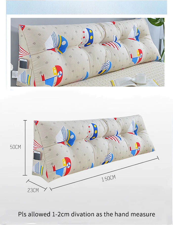Новинка, 50x150 см, хлопковая Подушка на танкетке с принтом, спинка кровати, моющаяся Подушка, большая подушка для поддержки талии, домашний декор, прикроватная подушка