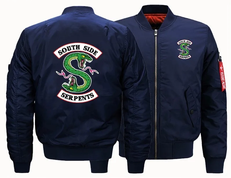 Осенняя и зимняя куртка мужская Riverdale South Side Serpents Air Force One Flight Jacket Suit|Куртки| |