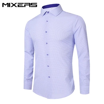 

2018 Summer Cotton Plaid Men Shirt Long Sleeve Slim Fit Casual Shirts Men Social Plaid Formal Dress Shirt Men Brand Male Clothes