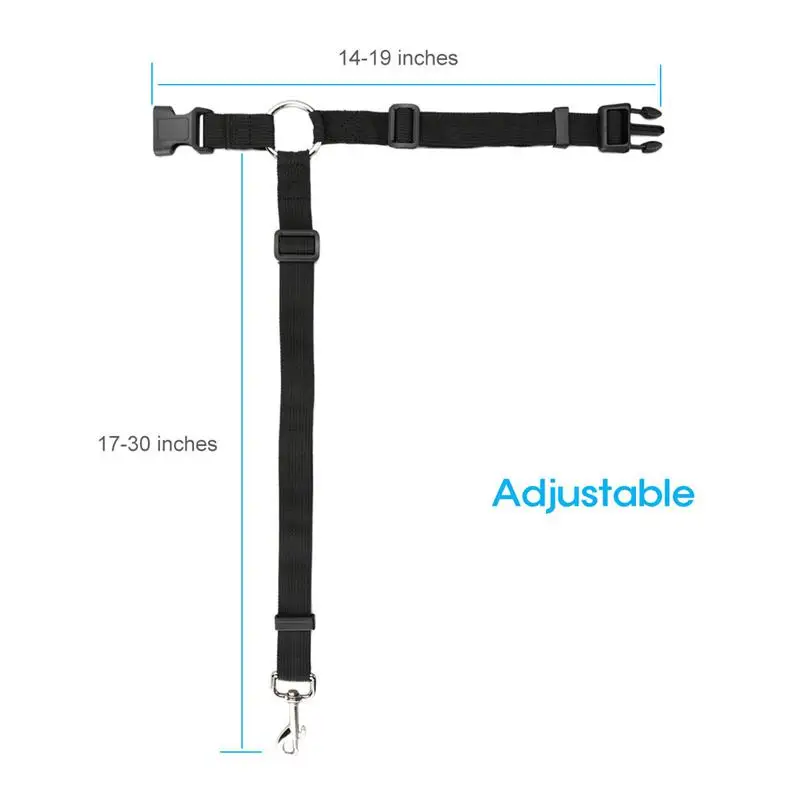 Поводок для собак, кошек, домашних животных, регулируемый автомобильный ремень безопасности, поводок для путешествий, поводок с зажимом