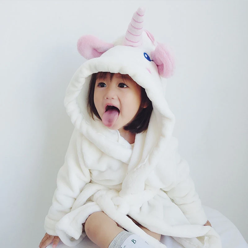 Winter Flannel Christmas Pyjamas Kids Boys Cartoon Animal Cosplay Unicorn Pajamas Boy Girls Onesie Children Sleepwear Bathrobe