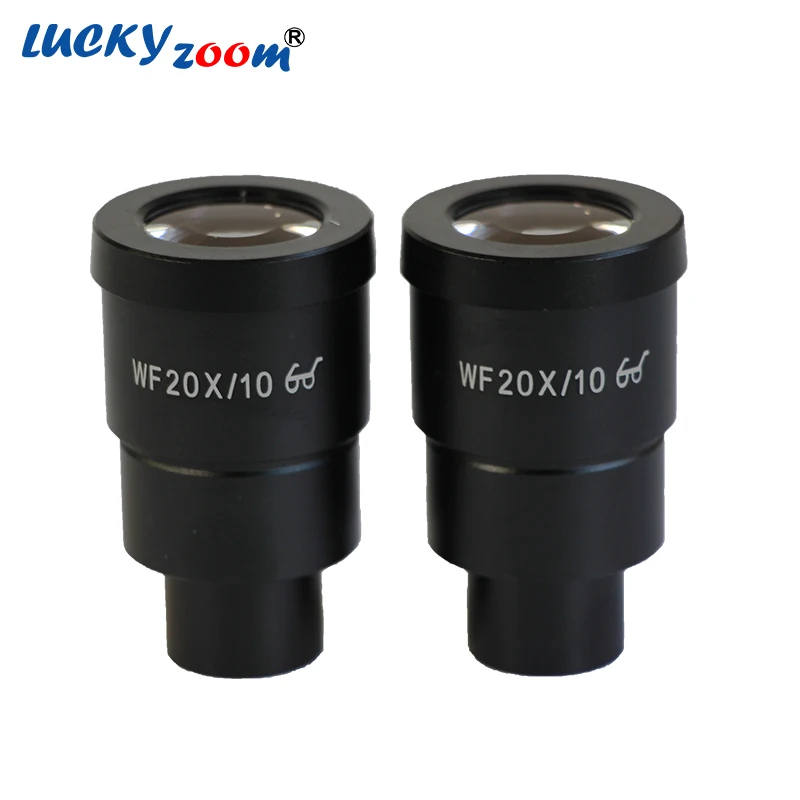 1 Pair Professional 20X Stereo Microscope Eyepiece Black Extreme Widefield Oculars For Binocular Trinocular Microscopio