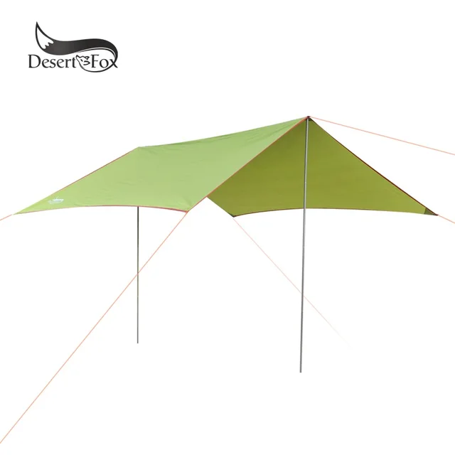 Desert&Fox Waterproof Outdoor Awning Hammock Tarp Rain Fly Lightweight Camping Tent Sun Shelter for Tourism Hiking Beach Pergola Green