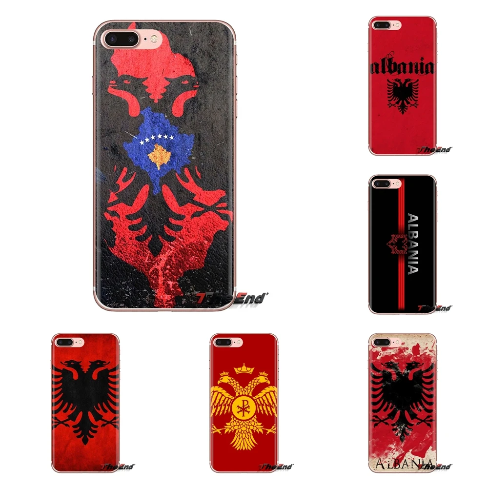 

For Samsung Galaxy S3 S4 S5 Mini S6 S7 Edge S8 S9 S10 Plus Note 3 4 5 8 9 Transparent Soft Cases Covers Albania Flag
