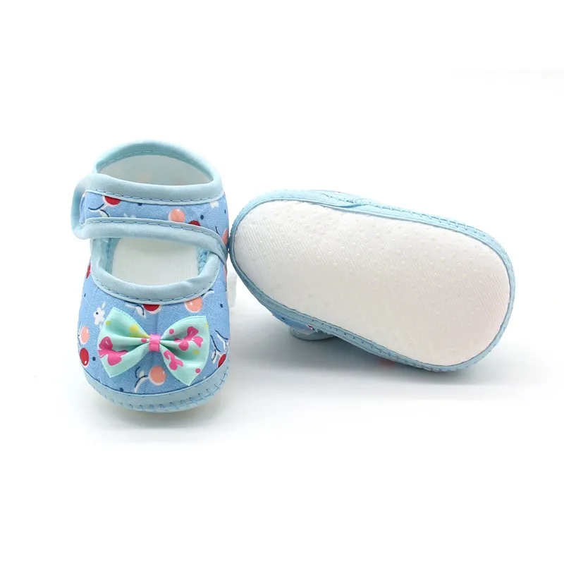 WEIXINBUY Детские обувь для девочек для младенцев, до первых шагов для девочек бантом мягкие Нескользящие кроватки хлопка первые ходоки обувь