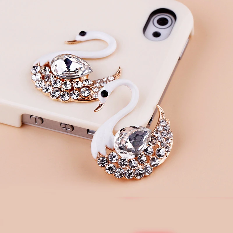 

2016New 5Pcs Swan Rhinestone Buttons/Buckle Embellishment button DIY Hair accessories ZJ240