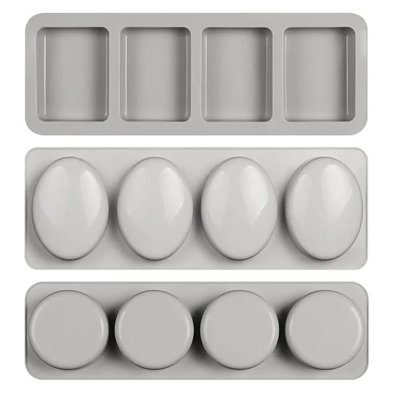 

4 Hole Round Shaped Hand Making Tools Soap Mold Silicone Fun Gifts Handmade Soap Making Forms 3D Mould High Quality