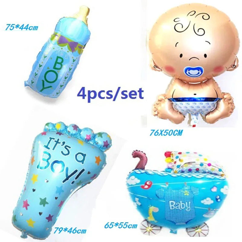 4 шт. большой Baby Shower мальчики девочки праздничные украшения Фольга шары коляска шары гелий День рождения подает воздух globos деко