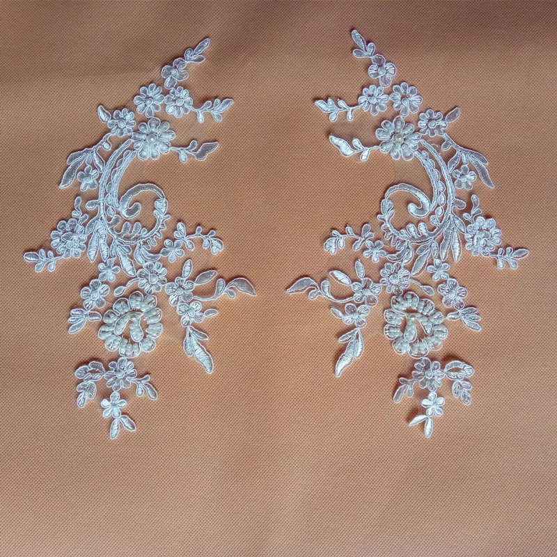 

New LOVE HEART handwork beaded Collar Sew on lace Patch Applique Badge Embroidered Lace Dress Clothes Decor DIY Accessories