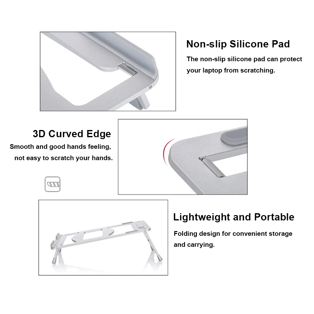 Портативный алюминиевый сплав Подставка для ноутбука складной регулируемый охлаждающий Настольный держатель кронштейн для охлаждения ультратонкий держатель для ноутбука
