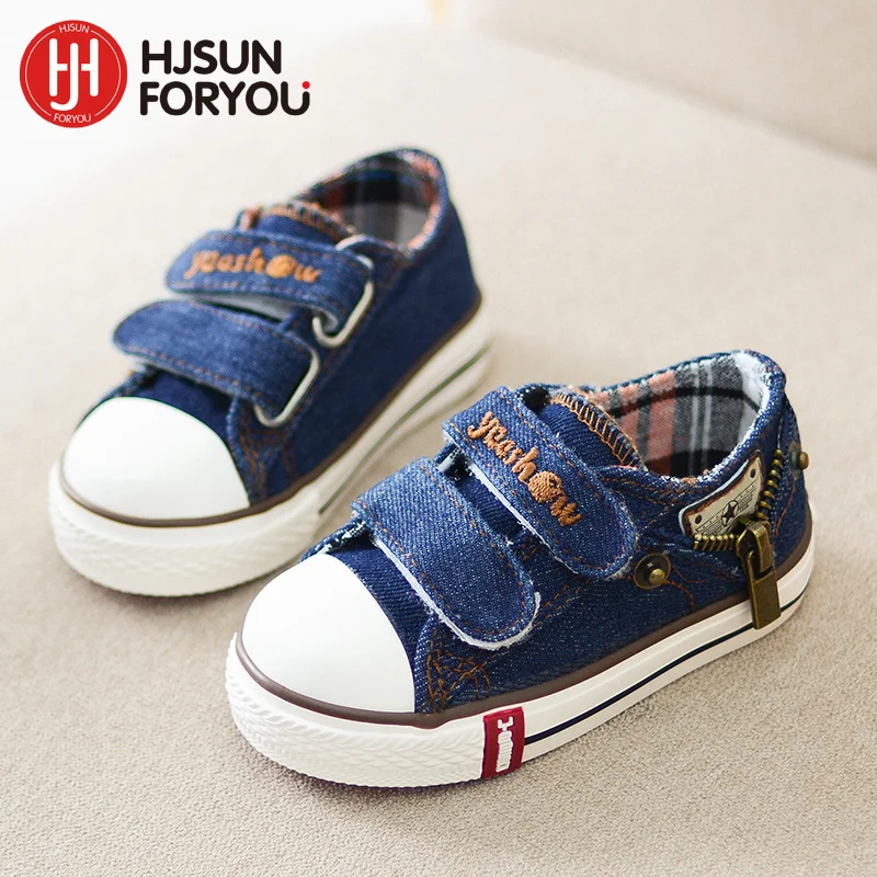 2019 حذاء قماش للأطفال أزياء رياضية الدنيم الطفل حذاء مسطح الاطفال حذاء رياضي مُريح