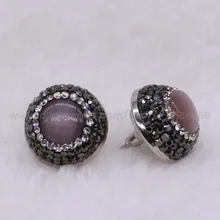 12 пар носочков из натурального камня, сережки-гвоздики большие круглые серьги-гвоздики модный Европейский стиль серьги из бисера подарок для леди вечерние подарок модные earrings2747