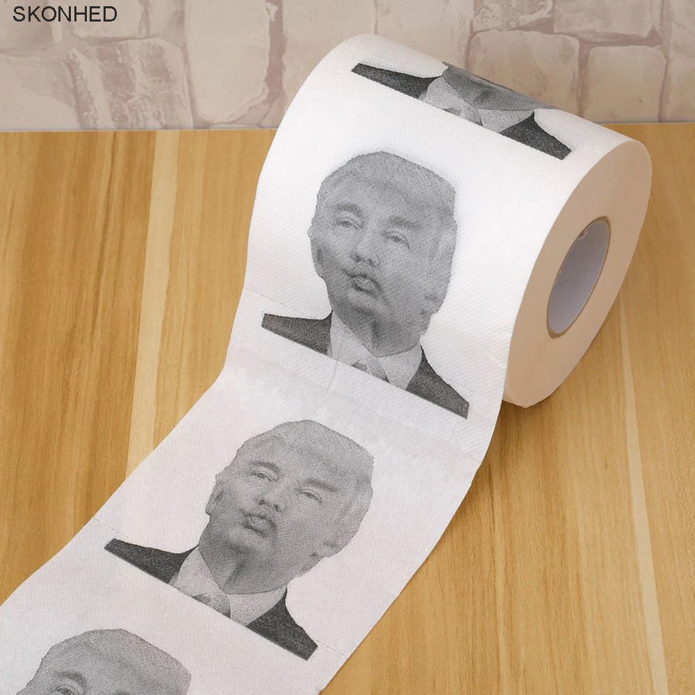 Дональд Трамп Humour рулон туалетной бумаги забавная Новинка кляп подарок Свалка с
