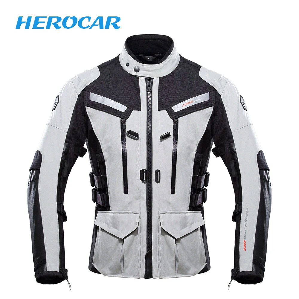 

DUHAN Motorcycle Jacket Men Touring Travel Riding Waterproof Motocross Off-Road Racing Raincoat and Protective Gear Moto Jacket
