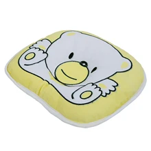 ABWE Best Sale Cute Bear Cotton Newborn Baby Prevent Flat Head Pillow Support yellow
