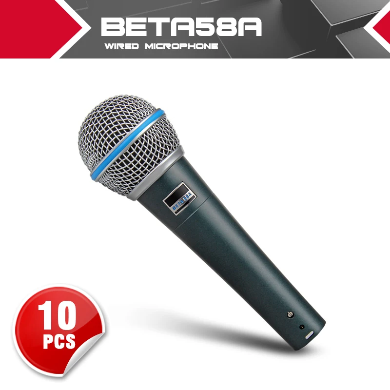 Prix pour 10 PCS Nouveau Haute qualité Studio BETA58 58A Clear Sound Handheld Filaire Karaoké Microphone Mic Prix pour 10 PCS Nouveau Haute qualité Studio BETA58 58A Clear Sound Handheld Filaire Karaoké Microphone Mic