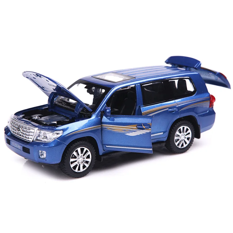 Goedkoop 132 SUV LAND CRUISER V8 Simulatie Speelgoed Auto Model Lichtmetalen Trek Kinderen Speelgoed Echt Licentie Collection Gift Off Road Voertuig