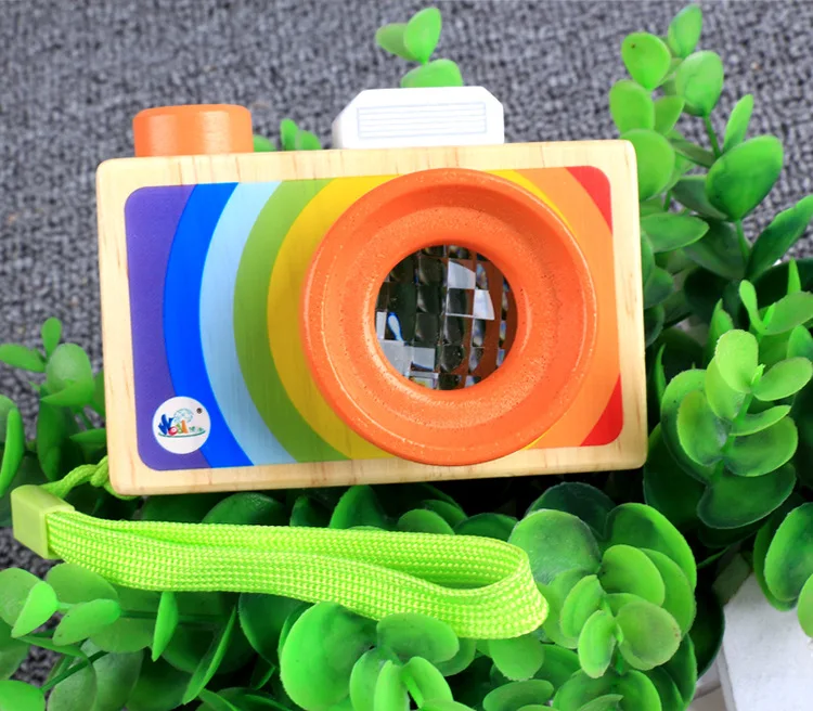Игрушечная камера Милая мультяшная деревянная детская игрушка детская креативная камера с ремнем для шеи фотография Реквизит Украшение детский игровой дом инструмент MZ198