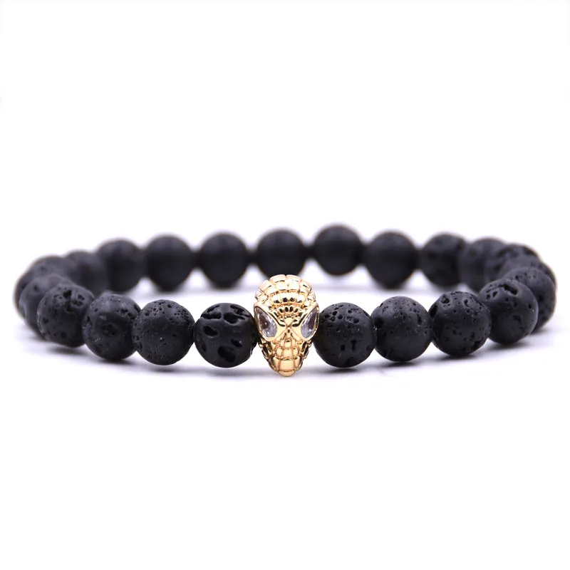 

KANGKANG 2019 Trendy 8mm 5 color stone bead Bracelet Pave CZ Gold Spiderman Bracelets Creative DIY Jewelry accessories