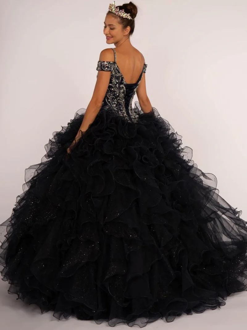 Великолепный черный розовые платья Quinceanera 2019 бисером с украшением в виде
